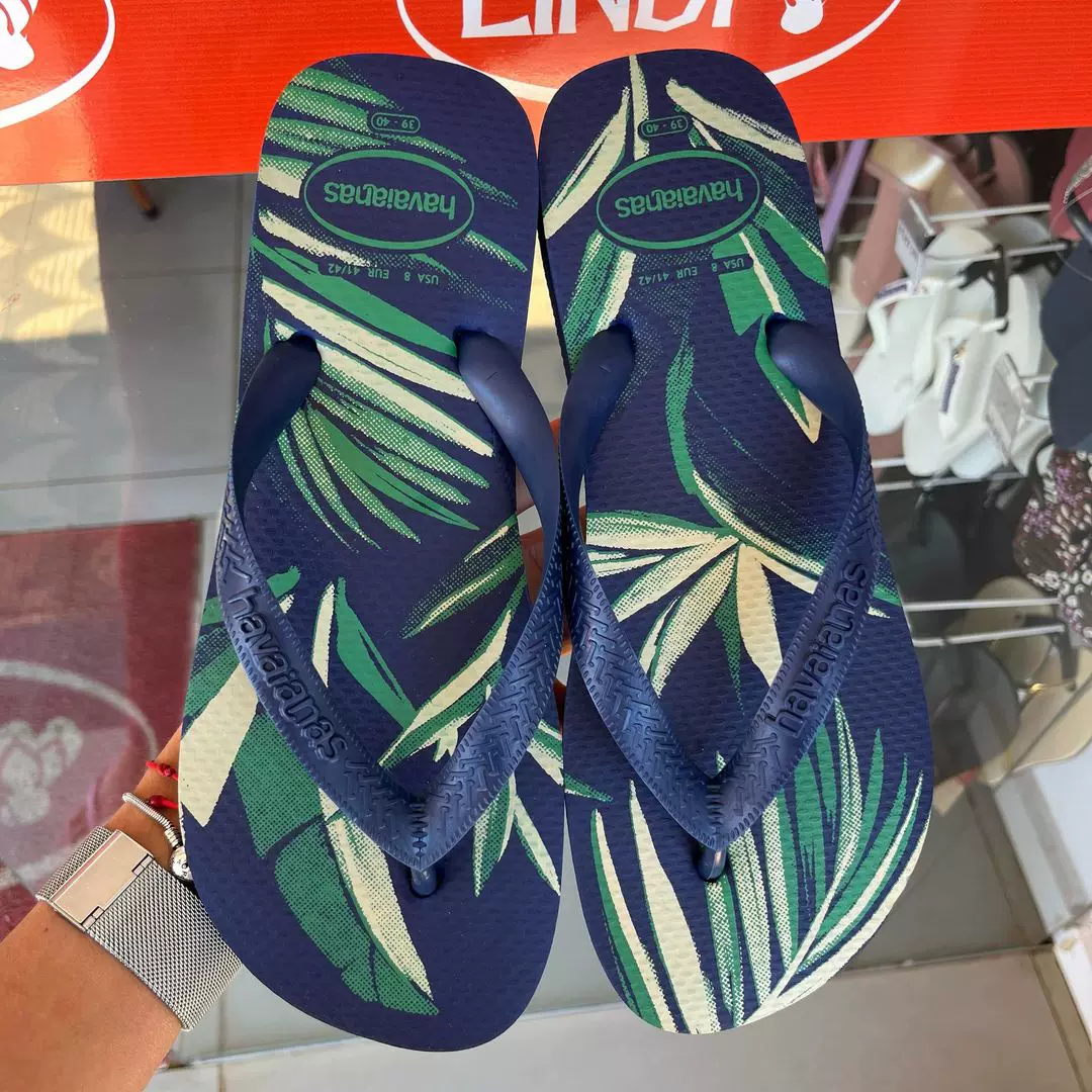 Сланцы Havaianas Havana серия ALOHA растительный узор мужские угловые сандалии пляжные тапочки