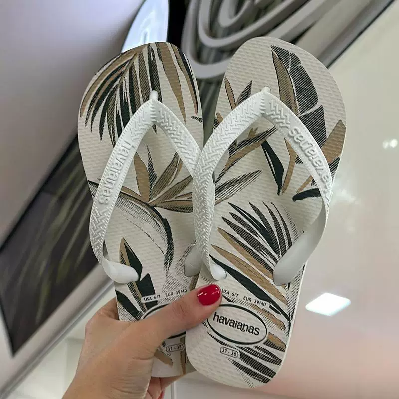 Сланцы Havaianas Havana серия ALOHA растительный узор мужские угловые сандалии пляжные тапочки