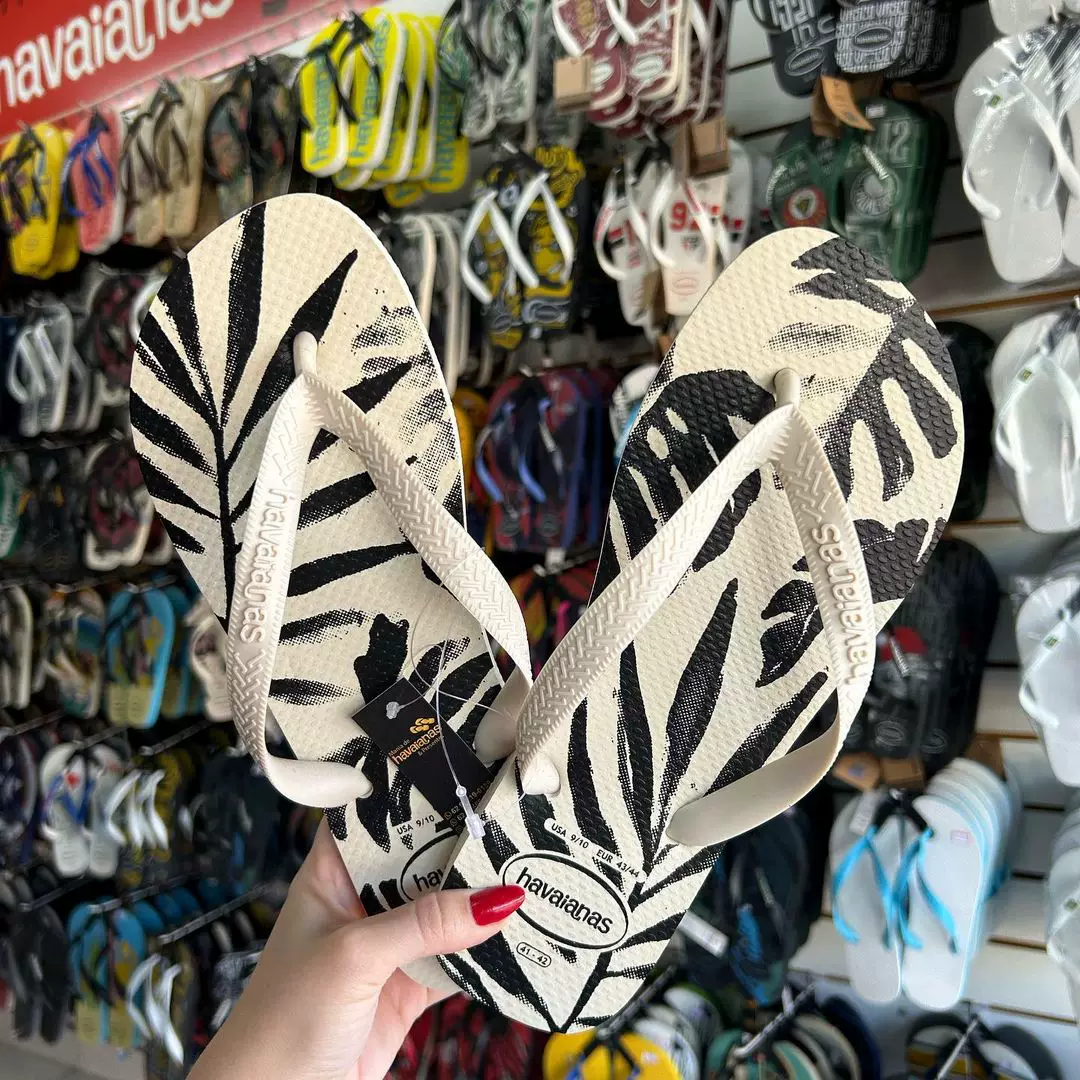 Сланцы Havaianas Havana серия ALOHA растительный узор мужские угловые сандалии пляжные тапочки