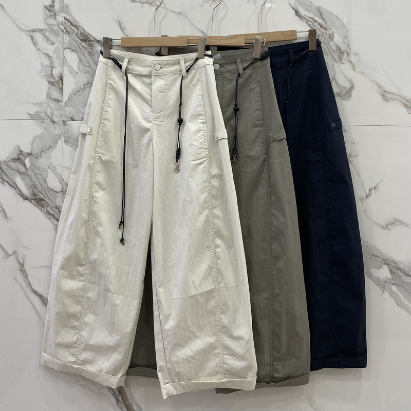 2026 Summer Korean Cool Style 66563 European Fashion Slimming Casual Pants High Waist Loose Ultra-Thin Quick-Drying Women's Pants