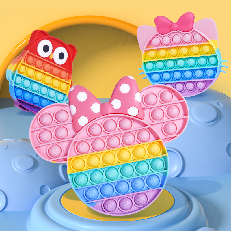 Baby early teaching Rainbow Sessella presses the plate toy by pressing 2 - year - old baby digital cognitive fine action