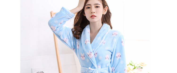 Dày flannel áo choàng tắm nữ kích thước lớn áo dài sexy nightdress san hô fleece đồ ngủ nam giới và phụ nữ mùa thu và mùa đông áo choàng tắm