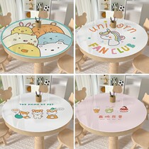 Round table cloth waterproof and oil-proof anti-hot pads in the wind cartoon round house tea table mats