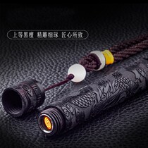 Creative sandalwood double arc USB charging lighter retro windproof flame blow one blow electronic cigarette lighter