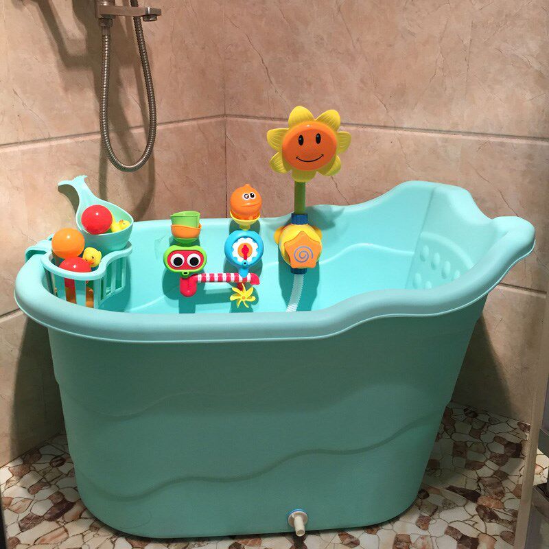Children's bath bucket baby bath tub bath bucket oversized medium and big children's bath bucket plus size bathtub 0-15 years old