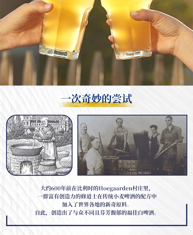 福佳比利时风味小麦白啤酒310ml*6听