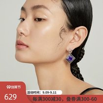 MSCAT Liu Yuxin with purple pendant gem girl hot girl earrings 2021 New Tide Original design