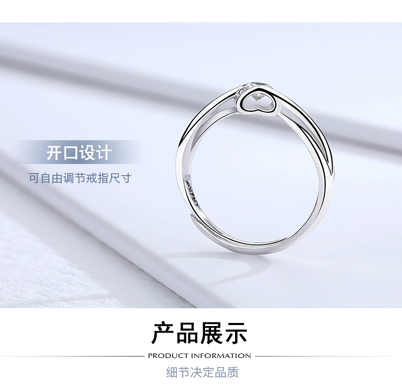 925 sterling silver ring nữ hôn nhân đề nghị thú nhận để gửi bạn gái tham gia mô phỏng chiếc nhẫn kim cương Nhật Bản và Hàn Quốc hipster sinh viên cá tính sáng tạo