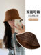 Plaid Fisherman Hat for Women, Autumn and Winter Style, Corduroy Warm Ear-Protecting Hat, Makes Face Look Smaller, Versatile, Double-Sided Bucket Hat