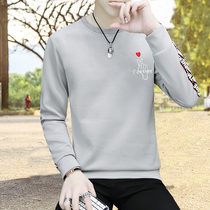Long sleeve T-shirt mens trend Korean slim base shirt spring and autumn than heart round neck sleeve sweater youth students