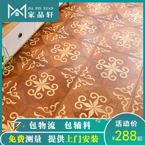 Pineapple grid art cube parquet multi-layer solid wood composite floor 15mm background wall European antique floor heating floor