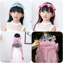 Princess head gauze wreath children Girls baby super fairy gauze hair hoop performance floral headdress hair ornaments cute