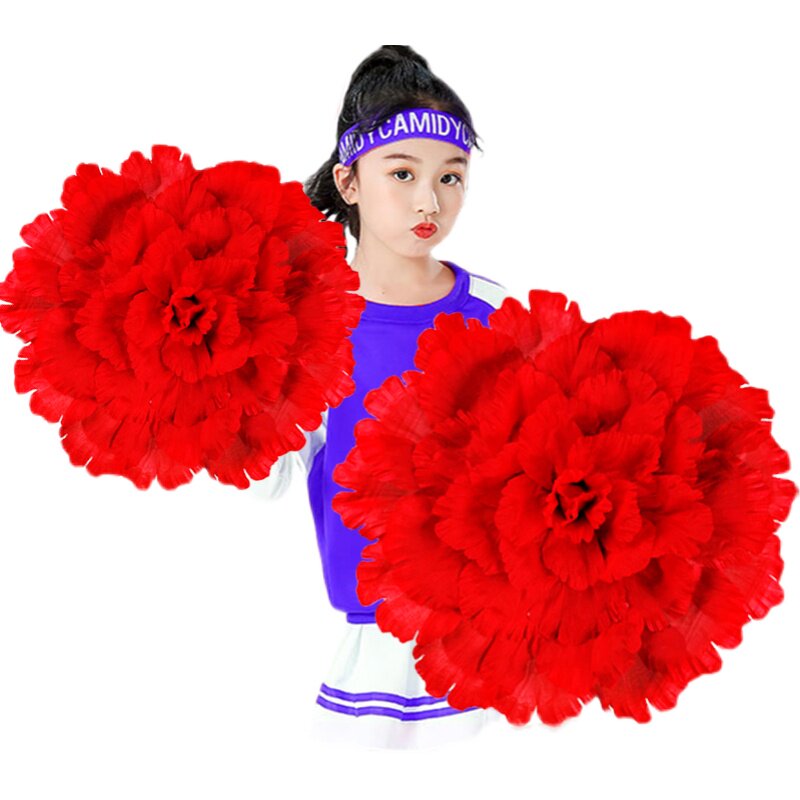 Performance Big Red Red Peony Flowers China Singing Dancing Dance Props Holding Hands with Flower Square Dance Performance Flower