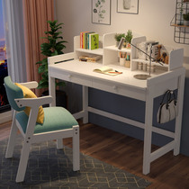 Nordic solid wood desk with bookshelf primary and secondary school students can lift desk simple home desktop computer learning table