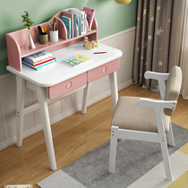 Nordic ins solid wood desk girl bedroom small apartment writing table student home study table 60 70 80cm