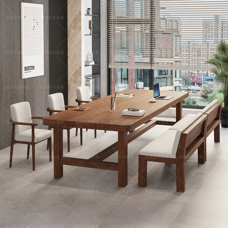 Solid Wood Large Desk for Living Room, Leisure Area, Reading and Study Table, Antique Study Room Long Table, Workbench, Long Table