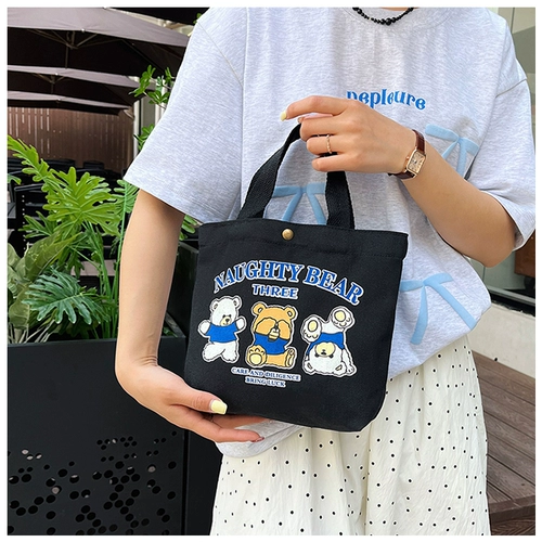 Портативный шоппер, маленькая барсетка, сумка, тканевый мешок, с медвежатами, сумка для еды, подарок на день рождения