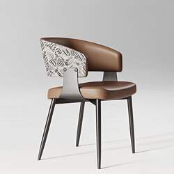 Italian Minimalist Dining Chair, Black, Light Luxury, Modern Designer Style, High-End Feel, Hotel and Home Use, Island Table Armchair