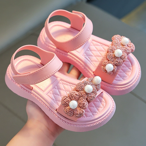 Нескользящие летние детские сандалии для принцессы, детская пляжная обувь, мягкая подошва