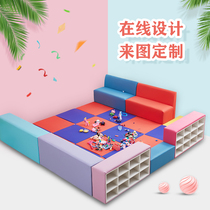 Early education center sofa stool kindergarten changing shoe stool shoe cabinet playground ocean ball pool childrens combination soft bag fence