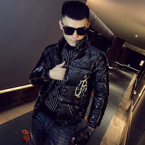 Пуховик, короткая мужская трендовая легкая и тонкая куртка с пухом, 2020 года, увеличенная толщина