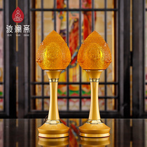 Rich and expensive gold glazed with a treasure light a pair of indoor home dedicated to the Buddha special for the lamp Changming light for the Buddha lamp