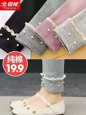 Spring and Autumn Cotton Girls Interior Pants 2021 New Wear Foreign Style Autumn Dress Children's Suit Baby Women's Long Pants Girls