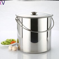 Soup pot stainless steel bucket mini rice bucket kitchen herbal tea bucket with lid bucket home big iron bucket commercial tableware Anti Rust iron