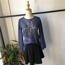 Delicate hollowed-out hook lace flower lace lace lace ultra-thin micro-overdraft lantern sleeve head snow-spinning jersey woman in Qingkura Senxian