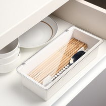 Cover chopsticks box household kitchen dustproof storage drain water put knife and fork spoon tableware storage box restaurant chopsticks tube