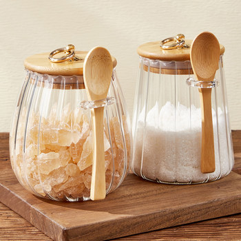 Sugar Jar for Storing White Sugar, High Aesthetic Value, Glass Container for Storing Sugar, Sealed, Kitchen-Grade for Brown Sugar, Food-Grade