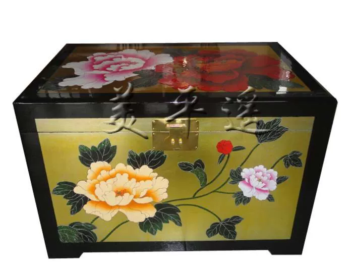 Nhà máy trực tiếp Pingyao đẩy sơn mài peony hộp lớn bàn cà phê lưu trữ hộp lưu trữ hộp quà cưới - Cái hộp