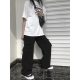 American tooling large pocket mopping pants retro oldshcool2022AW all-match loose bf trousers women