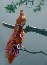 Animal model simulation Peacock Phoenix Magpie bird handicraft photography props toy garden decoration pendulum