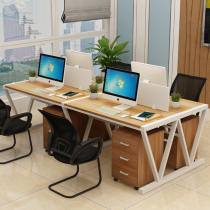 New staff desk 4 people with computer table and chairs combination 2 4 6 people position working position screen holder