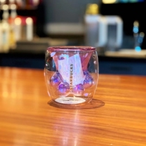 Starbucks 2020 new purple cherry Cat Claw Cup cat tail Cup limited limited glass birthday gift girlfriend