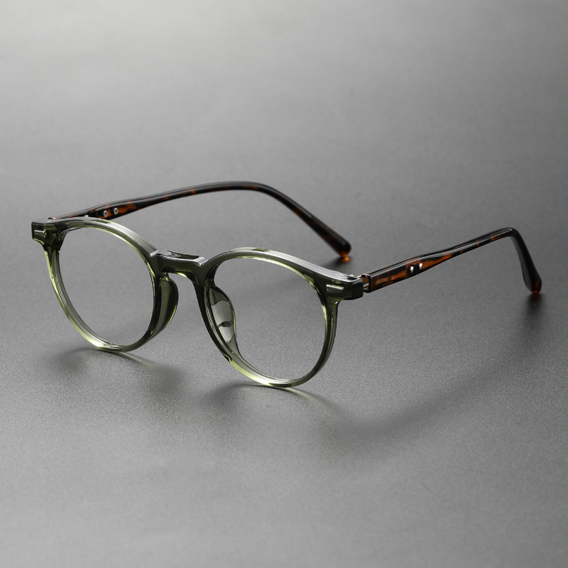 Trendy Wooden Eyeglasses for Men with Spring Temples, Vintage Acetate Frames, Slimming Effect for Women, Can Be Equipped with Blue Light Blocking, Photochromic, and Anti-Fog Lenses