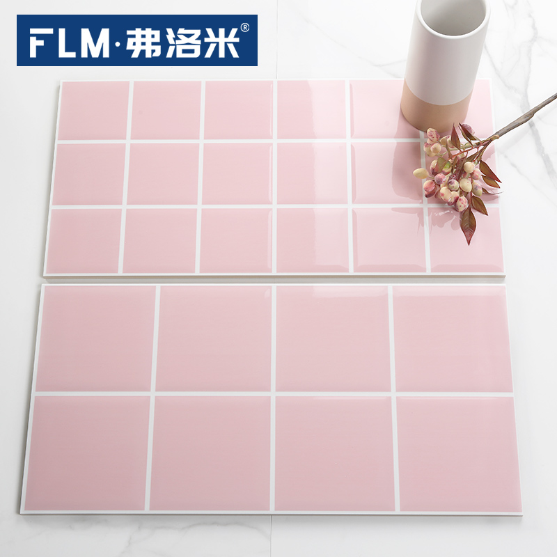 Pink Nordic plaid kitchen powder room tiles 300x600 wall tiles bathroom bathroom toilet balcony floor tiles