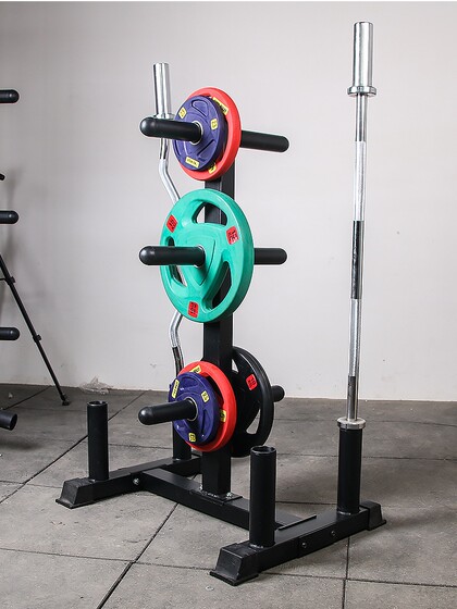 Barbell Plate Rack Storage Rack for Home and Commercial Use, Olympic Barbell Bar Storage, Movable Fitness Plate Storage Rack