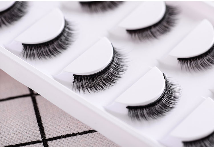 3D giả lông mi tự nhiên thực tế trang điểm nude dày mô hình mô phỏng đồng bằng cứng cuống đôi keo dan mi