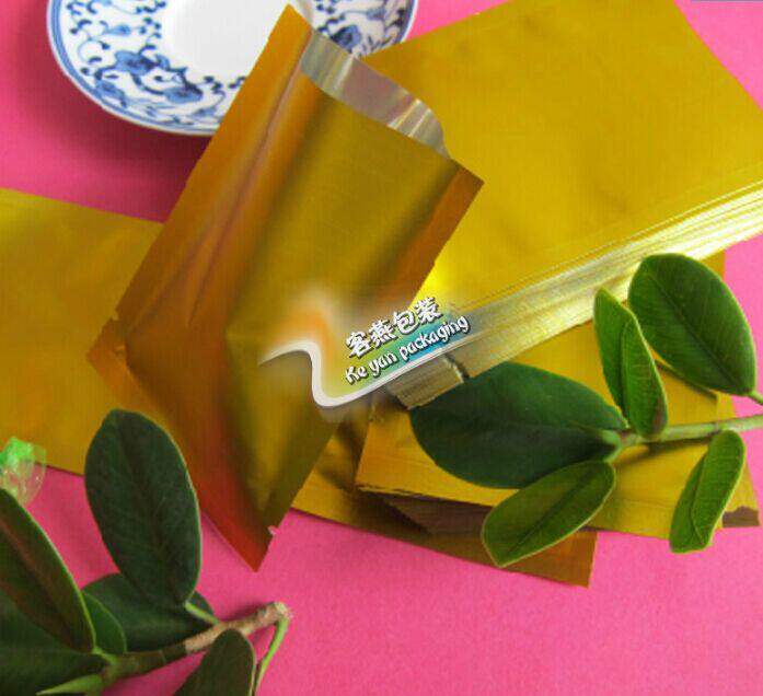 8 * 12cm gold matt aluminum bag aluminum foil packing bag powder pink bag medicine bag mask bag tea bag 1