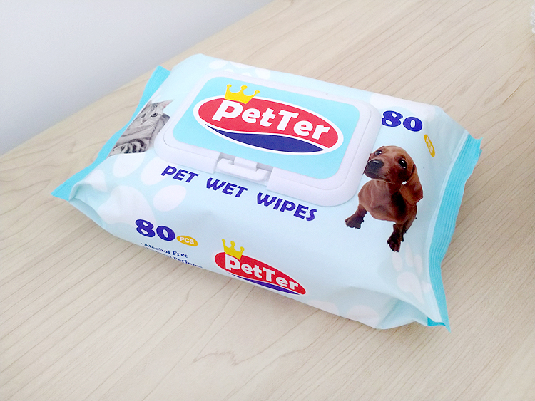 80 miếng X5 túi thú cưng PETTER lau chó mèo để lau nước mắt đặc biệt lau ướt - Cat / Dog Beauty & Cleaning Supplies lược chải lông mèo rụng