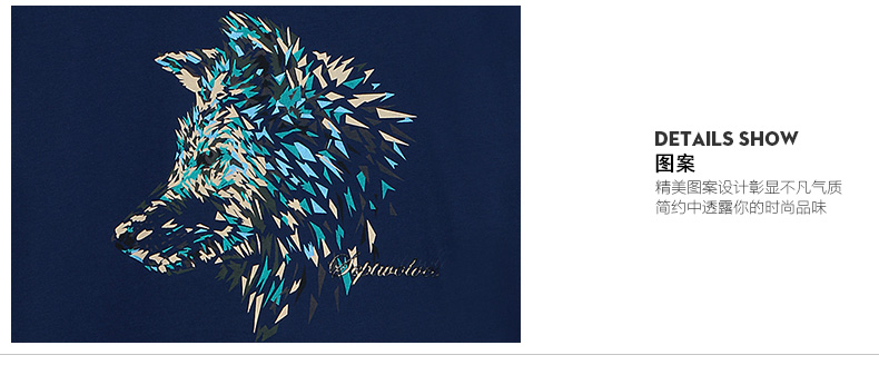 Bảy con sói mùa hè ngắn tay T-Shirt thời trang nam wolf head văn hóa mô hình in ấn nửa tay t-shirt triều vòng cổ ngắn tay áo