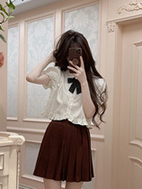 White Lace Loita Dolita Doll Collar Short Sleeve Shirt Day Department Student Banfu Summer JK Uniform Thyme Skirt Suit