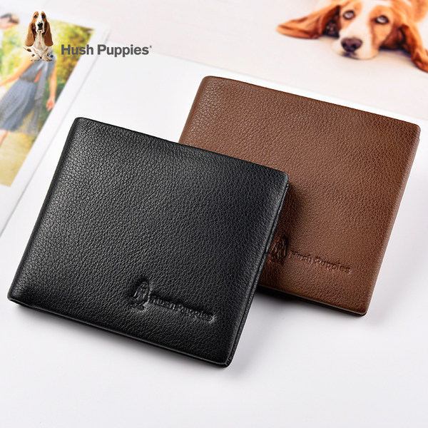 Hush Puppies暇步士 头层牛皮短款钱包 皮夹 优惠券折后￥99包邮（￥129-30）2色可选