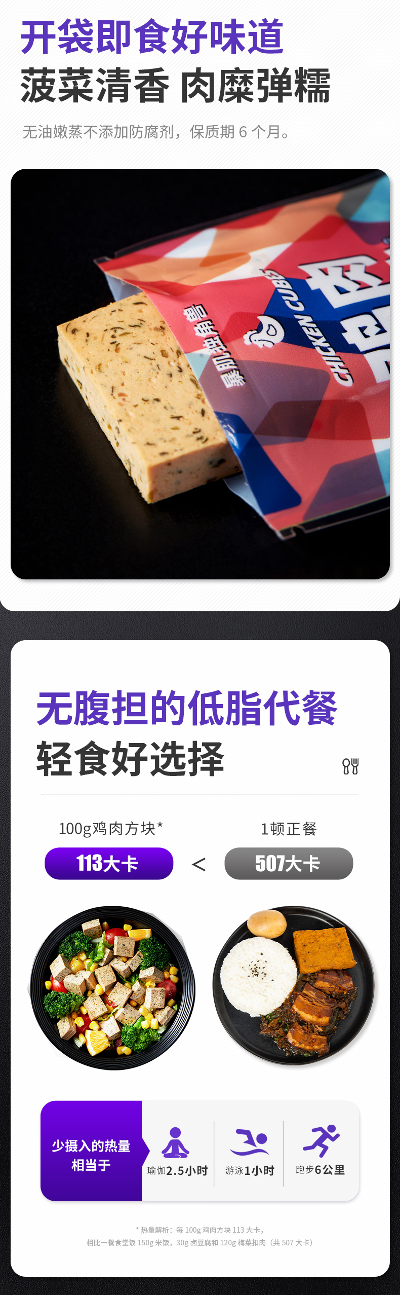 低脂零食高蛋白鸡胸肉健身餐8包*4件 图3