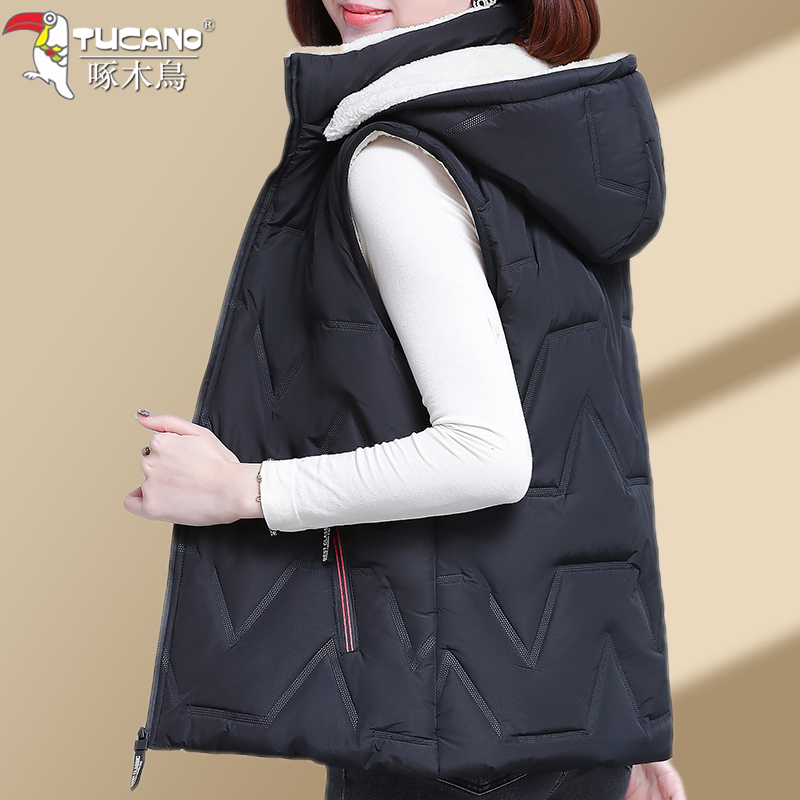 Woodpecker down Cotton Vest for Women, Autumn/Winter 2026 New Model, This Year's Popular Hot Item, Outerwear Vest for Petite Sizes