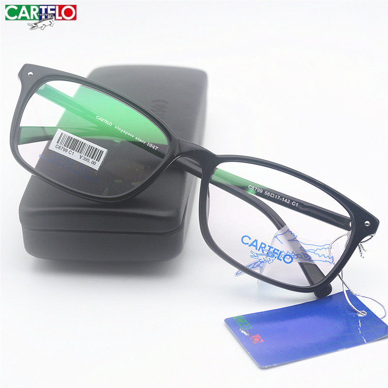 Large frame black frame box with myopia far sight astigmatism glasses plate retro casual CARTELO crocodile glasses frame