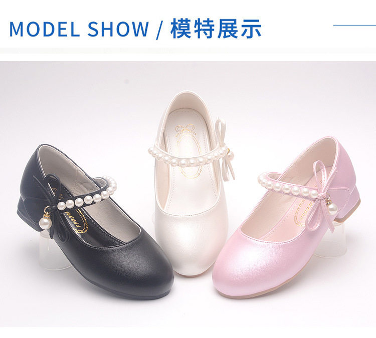 公主鞋女童小高跟配礼服2026新款软底夏季白色软鞋子小女童夏皮鞋 — 12