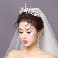 Серебряная корона+серьги